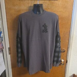 Disneyland Gray Black Plaid Spirit Jersey Size XL